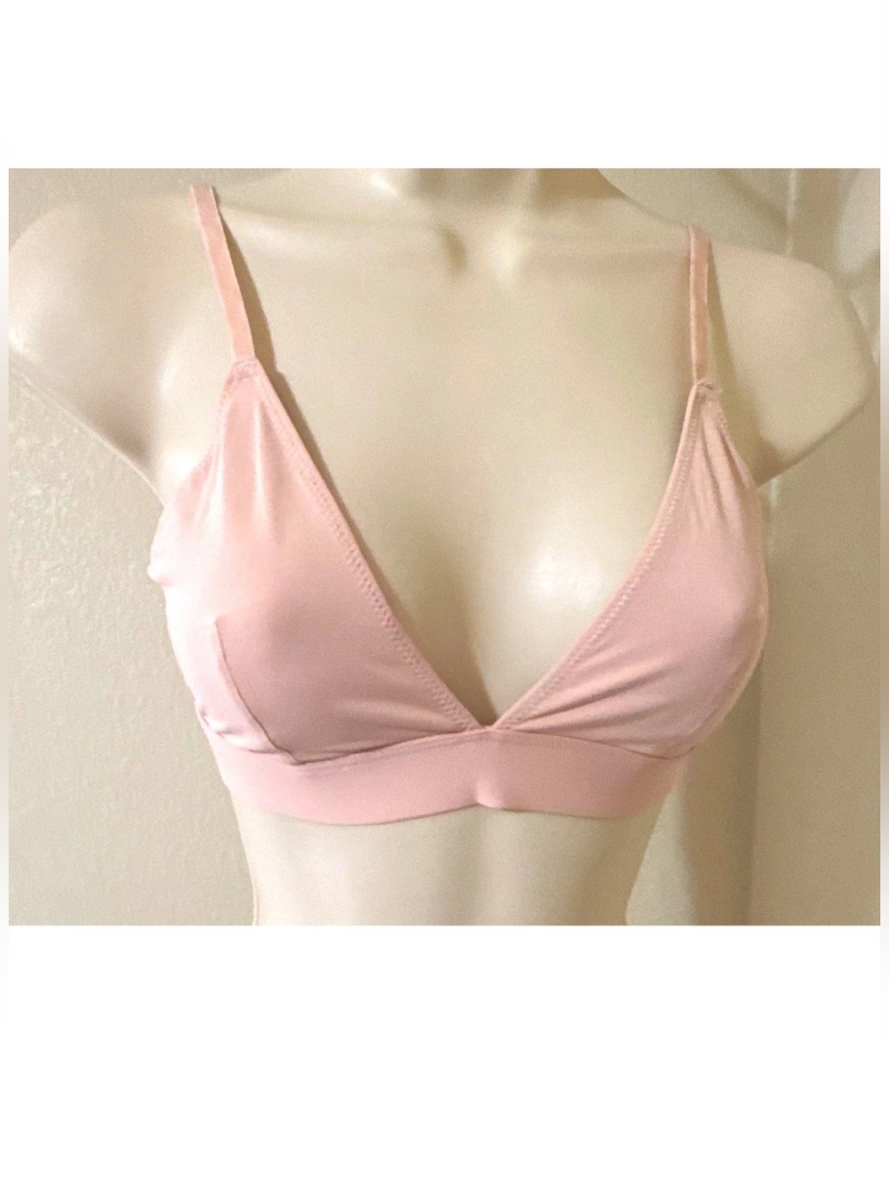 Forever 21 Lingerie Pink Wireless Bralette Bra L Adjustable Straps Hook & Eye